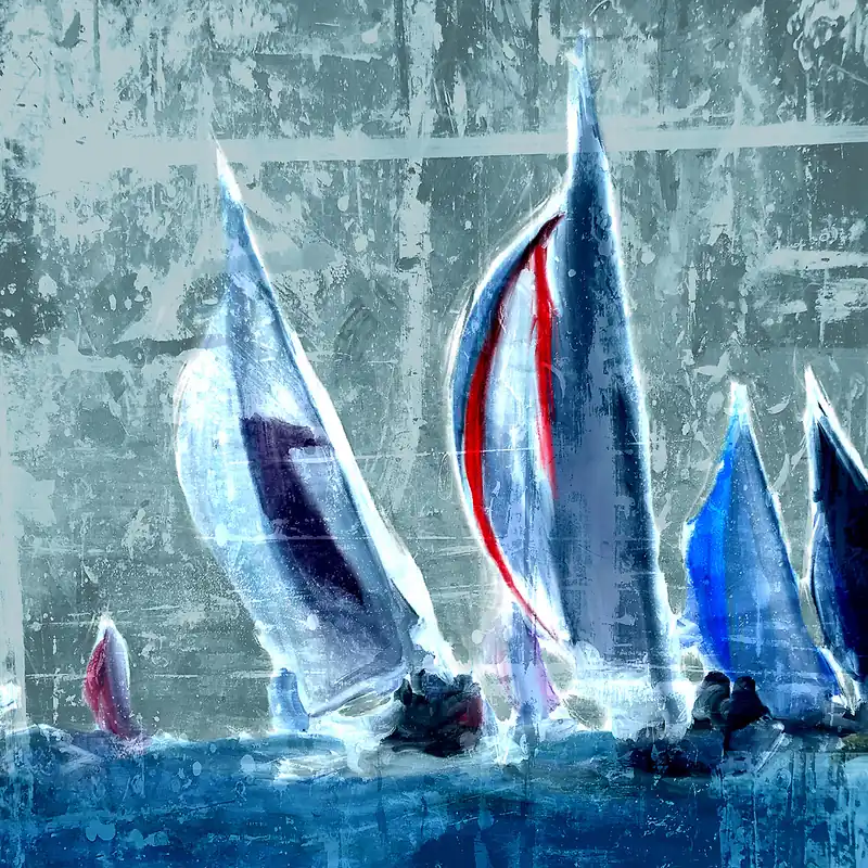 H. Mühlbauer-Gardemin: "Nordsee Regatta II", Moderne Pop Art, Original/serielles Unikat (A) Sonderangebot