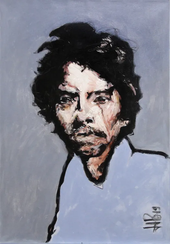 Aktuell J.J. Piezanowski: "Les lisières", neoexpressionistisches Porträt, Original/Unikat (A)