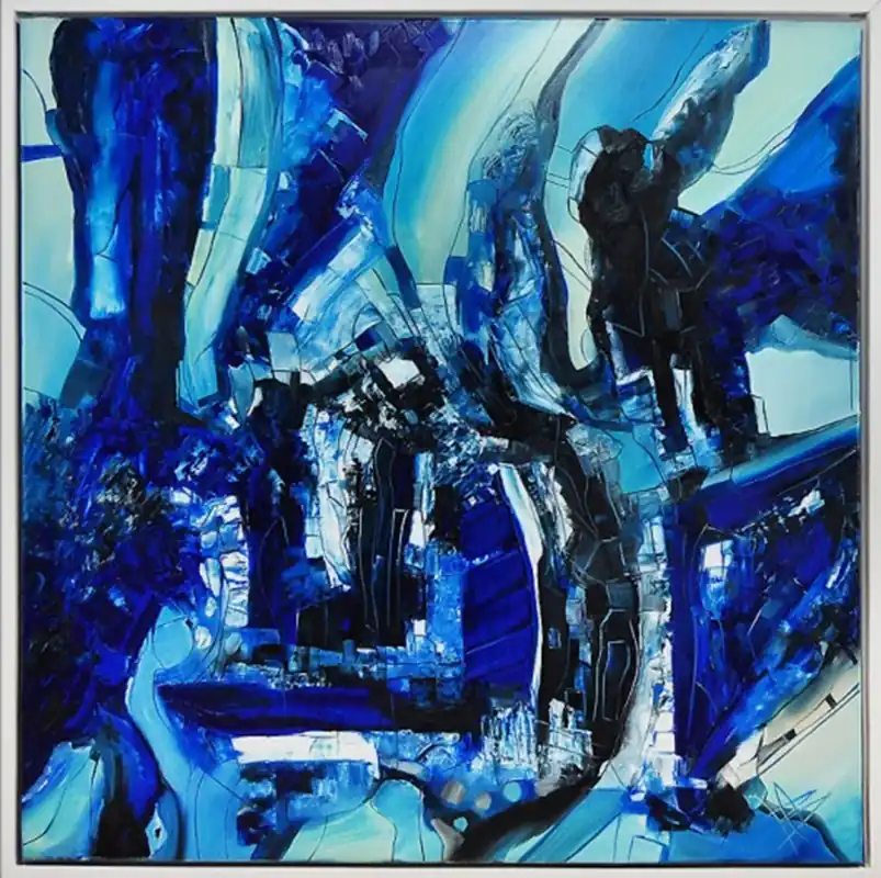 Knallerangebot Ölgemälde, B. Ossowski: "BLUE NIRVANA", XL-Format (E)