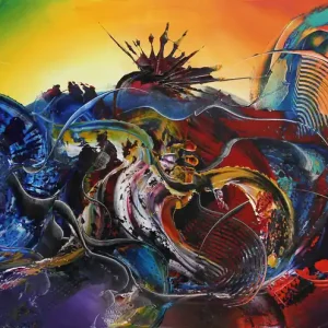 Begrenztes Angebot G. HUNG: "Urformen II", abstrakte Originalkunst (Unikat)