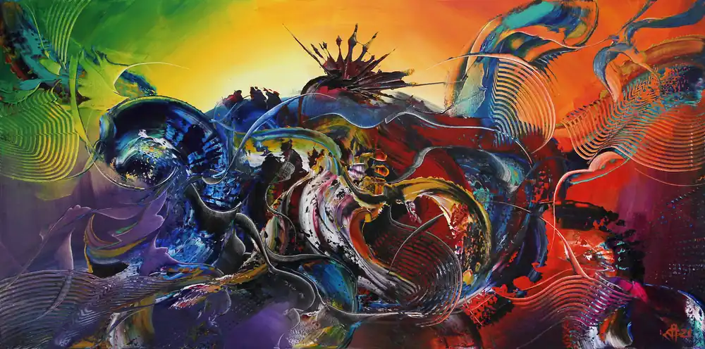 Begrenztes Angebot G. HUNG: "Urformen II", abstrakte Originalkunst (Unikat)