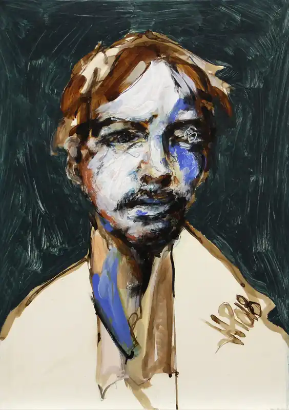 J.J. Piezanowski: "Résiste encore", neoexpressionistisches Porträt, Original/Unikat (A) Nur Heute