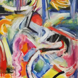 Ausverkauf M. Cieśla: "Porträt, das Mädchen mit dem Eis", Original/Unikat, Expressionistisches Ölgemälde