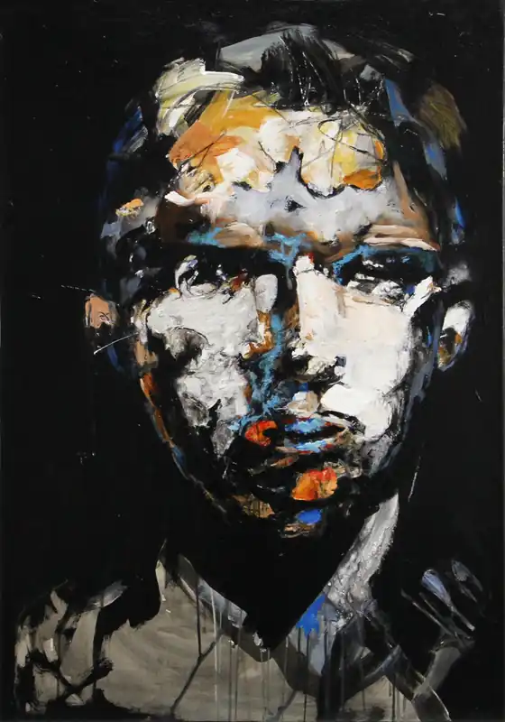 J.J. Piezanowski: "A la recherche", neoexpressionistisches Porträt, Original/Unikat (A) Nur Für Kurze Zeit