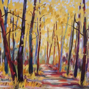Schneller Versand M.Kühne: "Herbstleuchten", modernes Originalgemälde (Unikat)
