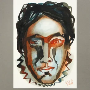 Letzte Chance L. Roth: "Maske", originale Grafik/Zeichnung (Unikat)