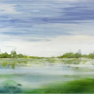 Modernes Originalgemälde (Unikat), M.Kühne: "Früher Nebel" Schneller Versand