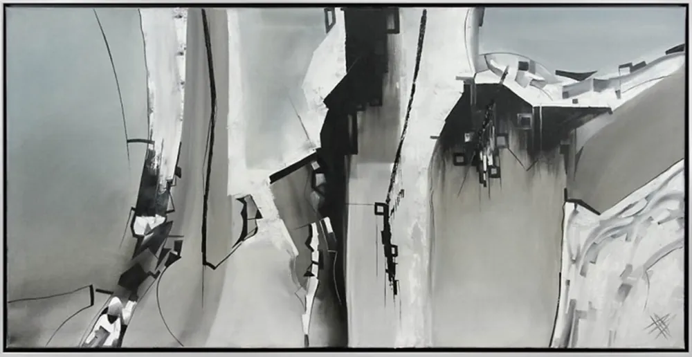 Moderne Kunst, B. Ossowski: "DREAMS IN BLACK", Originalgemälde (Unikat) Mega-Angebot