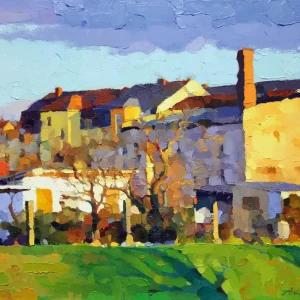 Top-Seller A. Larrett: "Anfang April", Pleinairmalerei in Öl, Original/Unikat (A)