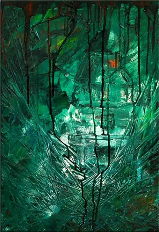 Gratis Versand Acrylgemälde, A.Garbe: "PALENQUE"