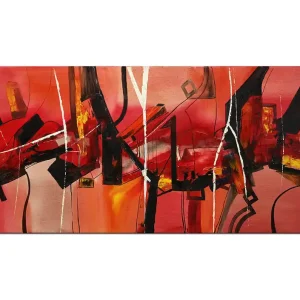 Ölgemälde abstrakt, B. Ossowski: "RED HYPNOSIS" (E) Expressversand