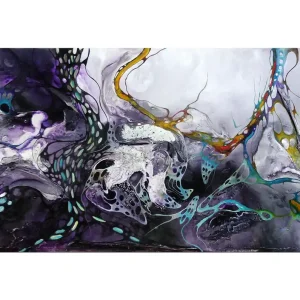 Rabatt Ölgemälde von B. Ossowski kaufen: "Night Rainbow", Originalgemälde (Unikat)