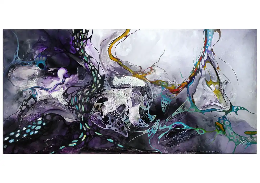 Rabatt Ölgemälde von B. Ossowski kaufen: "Night Rainbow", Originalgemälde (Unikat)
