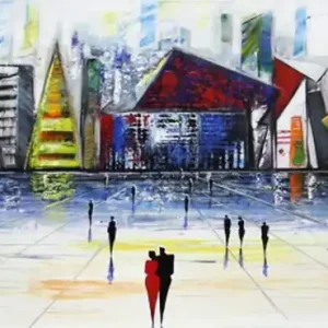 Nur Heute K. Namazi: "Art City V", originales Acrylgemälde (Unikat) (A)