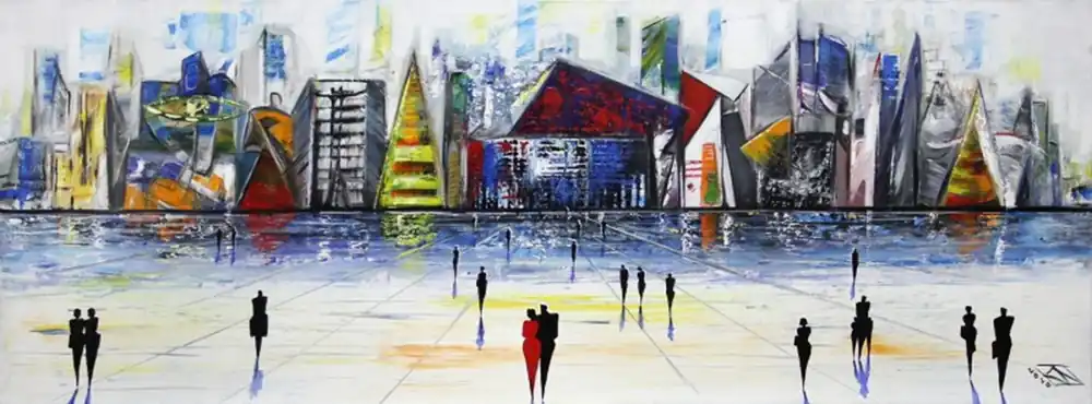 Nur Heute K. Namazi: "Art City V", originales Acrylgemälde (Unikat) (A)