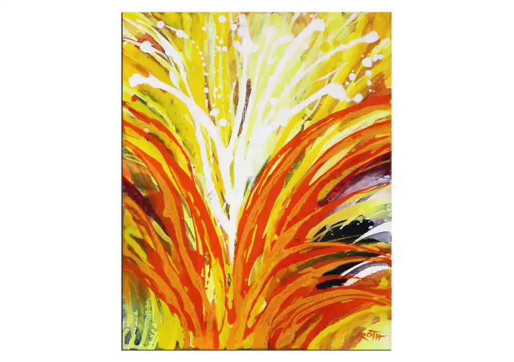 Garantierte Lieferung Zeitgenössische Acrylbilder, L.Roth: "Exotische Blüte"
