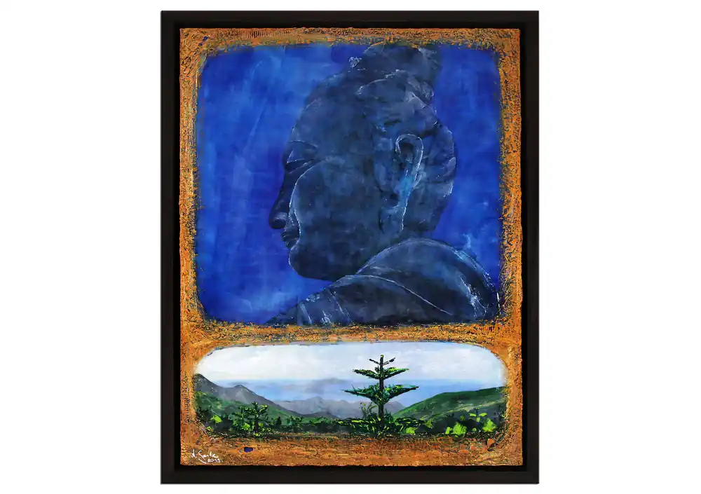Acrylgemälde, A.Garbe: "Praise Big Buddha Tian Tan", Originalgemälde (Unikat) (A, G) Direkt Vom Hersteller