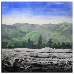 Acrylgemälde, A.Garbe: "Holz vs. Landschaft: Schwarzwald 2018", Originalgemälde (Unikat) (A, G) Direkt Vom Hersteller