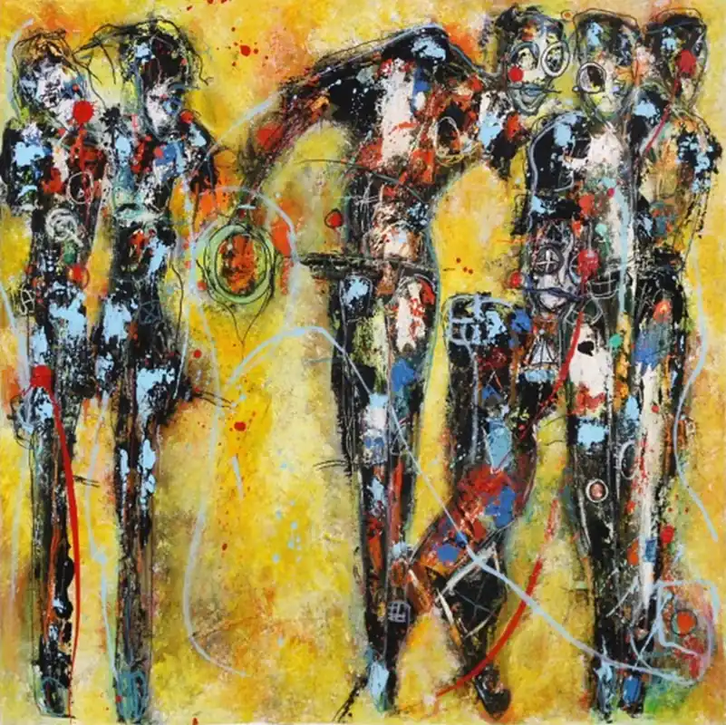 Expressive Acrylmalerei, I. Schmidt: "Believe in me" (A) Top-Preis