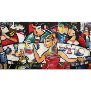 Bestseller Modernes Gemälde von K. Namazi: "Drink with Friends II", Originalgemälde (Unikat) (A)