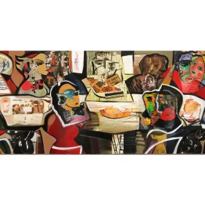 Sale Modernes Gemälde, K. Namazi: "Dinner with Friends III", Originalgemälde (Unikat) (A)