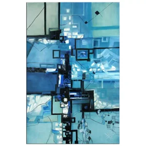 Rabatt Ölbild abstrakt, B. Ossowski: "Blue City", Originalgemälde (Unikat)
