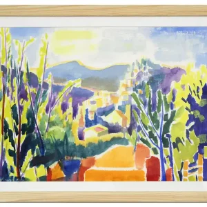 Zeitgenössische Aquarellmalerei von Maciej Cieśla: "Landschaft von der Toskana inspirert 02.2019" (A Versand Am Gleichen Tag