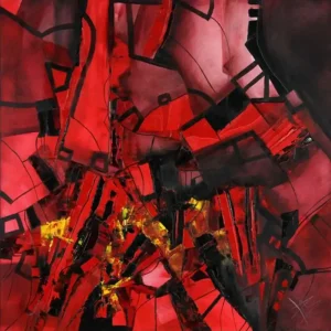 Garantierte Lieferung Moderne Ölbilder, B. Ossowski: "Red Hypnosis"