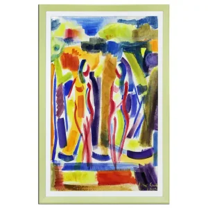 Echt Zeitgenössische Aquarellmalerei , Maciej Cieśla: "Zwei weibliche Formen, die Farbe der Natur"