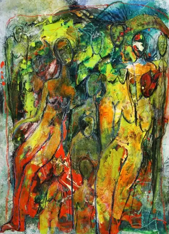 Preiswert Zeitgenössische Grafik/Malerei, Ilona Schmidt: "Waiting for the King"