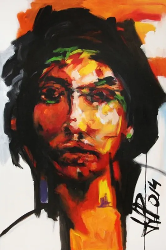 Sonderangebot Neoexpressionistische Malerei von J.J. Piezanowski: "Une frêle passerelle au dessus du vide", Origin