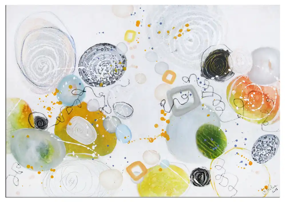 Acrylgemälde, M.Kühne: "Sonnenkringel" Meistverkauft