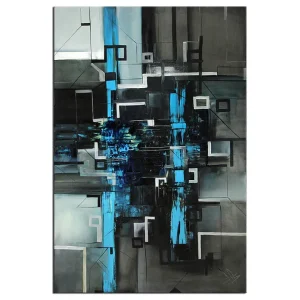 Geprüft Ölgemälde, B. Ossowski: "NIGHT CITY"
