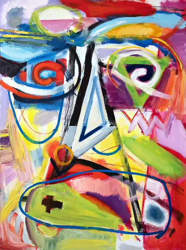 M. Cieśla: "Porträt zwischen Traum und Archetyp 01 2020", Original/Unikat, Mischtechnik auf Leinwand Nur Für Kurze Zeit