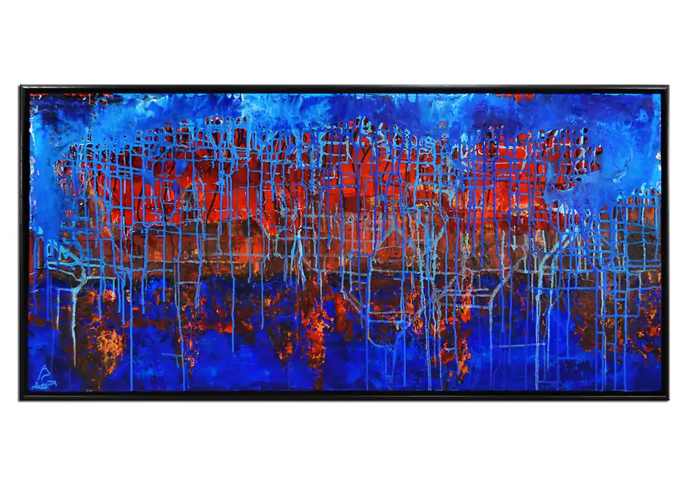 Moderne Malerei, A.Garbe: "FEUER & WASSER", Originalgemälde (Unikat) (E) Expressversand