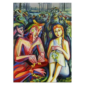 Expressionistische Ölmalerei, Maciej Cieśla: "Kränze II" Top-Angebot