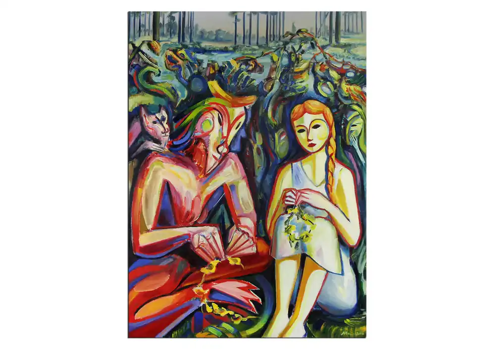 Expressionistische Ölmalerei, Maciej Cieśla: "Kränze II" Top-Angebot