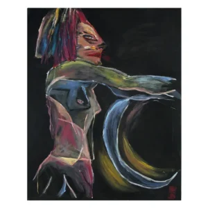 Finale Aktion Acrylgemälde, Dirk Hille: "LÖWIN"