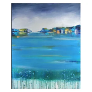 Highlight Acrylgemälde, M.Kühne: "Abendlicht am See", Originalgemälde (Unikat)