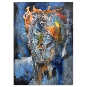 Expressive Acrylmalerei, I. Schmidt: "Gesichtslandschaft I" Direktkauf