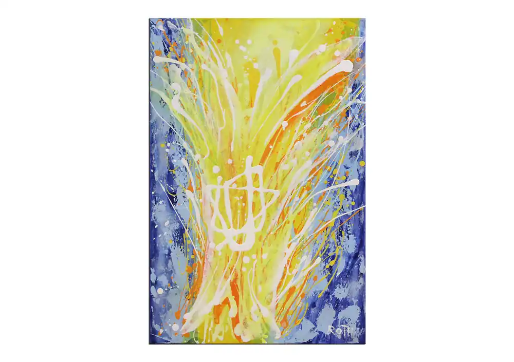 Abstraktes Acrylgemälde, L.Roth: "Blütenstern" Top-Angebot