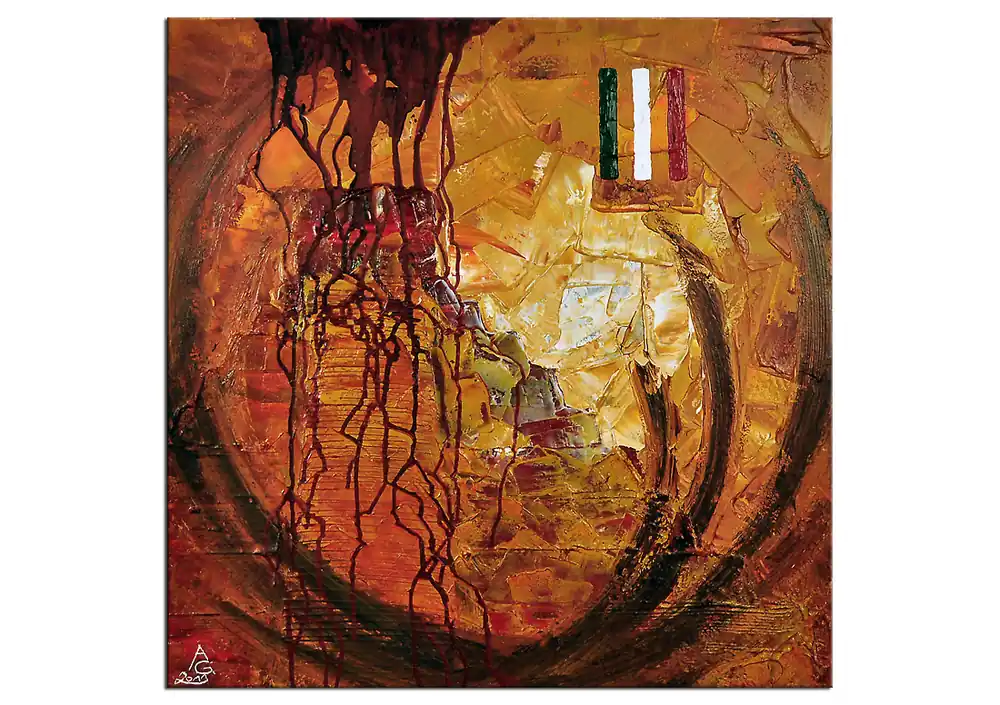 Sonderangebot Acrylgemälde, A.Garbe: "LANDSTRICHE: MEXIKO (EL CASTILLO III)" (E)