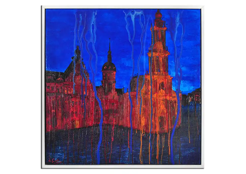 Mega-Angebot Acrylgemälde, A.Garbe: "ZEITSPRUNG (SEINE STADT)" (E)
