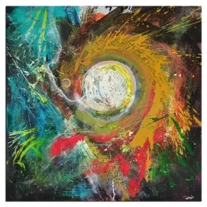 Sonderangebot Acrylgemälde, A. Rojo : "QUETZALCOATL"