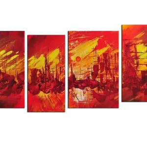 Begrenztes Angebot Mehrteiliges Gemälde, A. Rojo : "COSTERA"