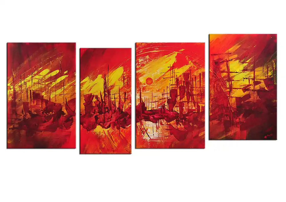 Begrenztes Angebot Mehrteiliges Gemälde, A. Rojo : "COSTERA"