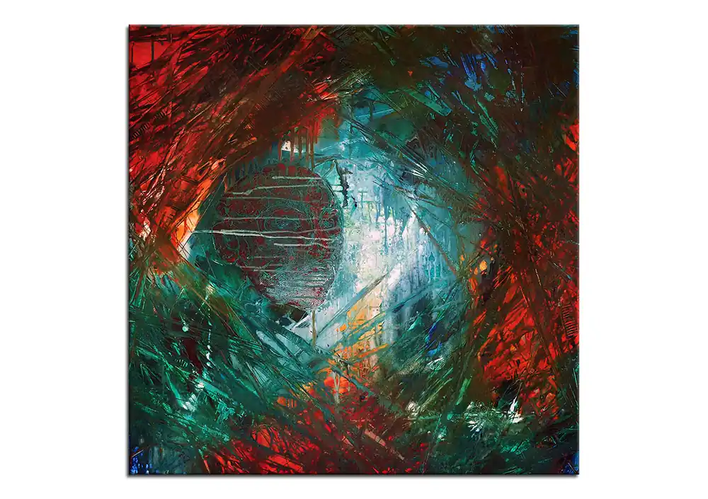 Acrylgemälde, A. Garbe: "VERGANGENHEIT?" XL-Format Geprüft