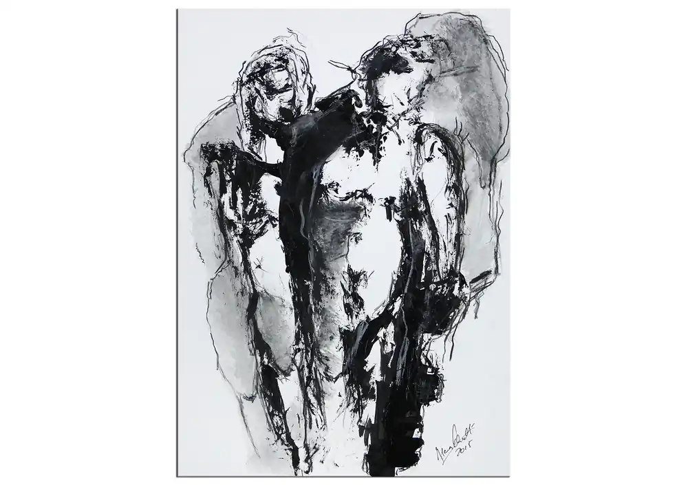 Angebot Zeitgenössische Grafik/Malerei, Ilona Schmidt: "Er ist ein Freund"