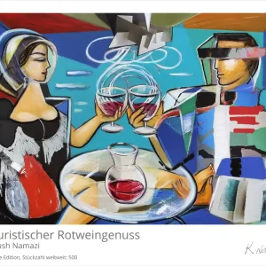 Limitierte Edition auf Papier, K. Namazi: "Futuristischer Weingenuss", Fineartprint, Kollektion E&K Wochenendangebot