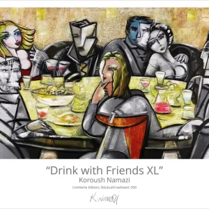Preisknaller Limitierte Edition auf Papier, K. Namazi: "Drink with Friends XL", Fineartprint